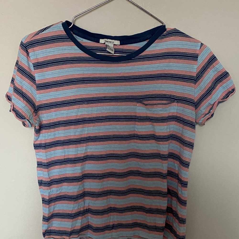 Forever21 Striped Crop Top w/ Pocket in the Front